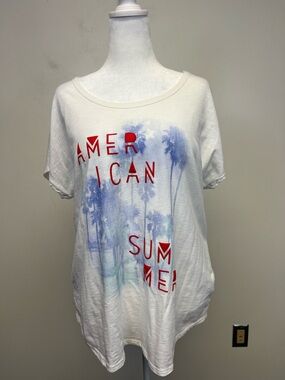 Sonoma Red White Blue American Summer Graphic Tee  Palm Trees XL